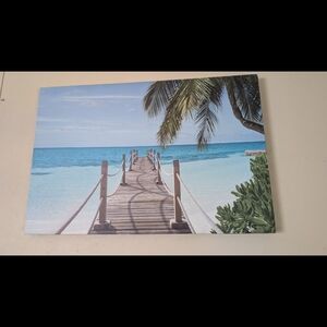Hobby Lobby Tropical Beach Canvas Art - Blue and Green